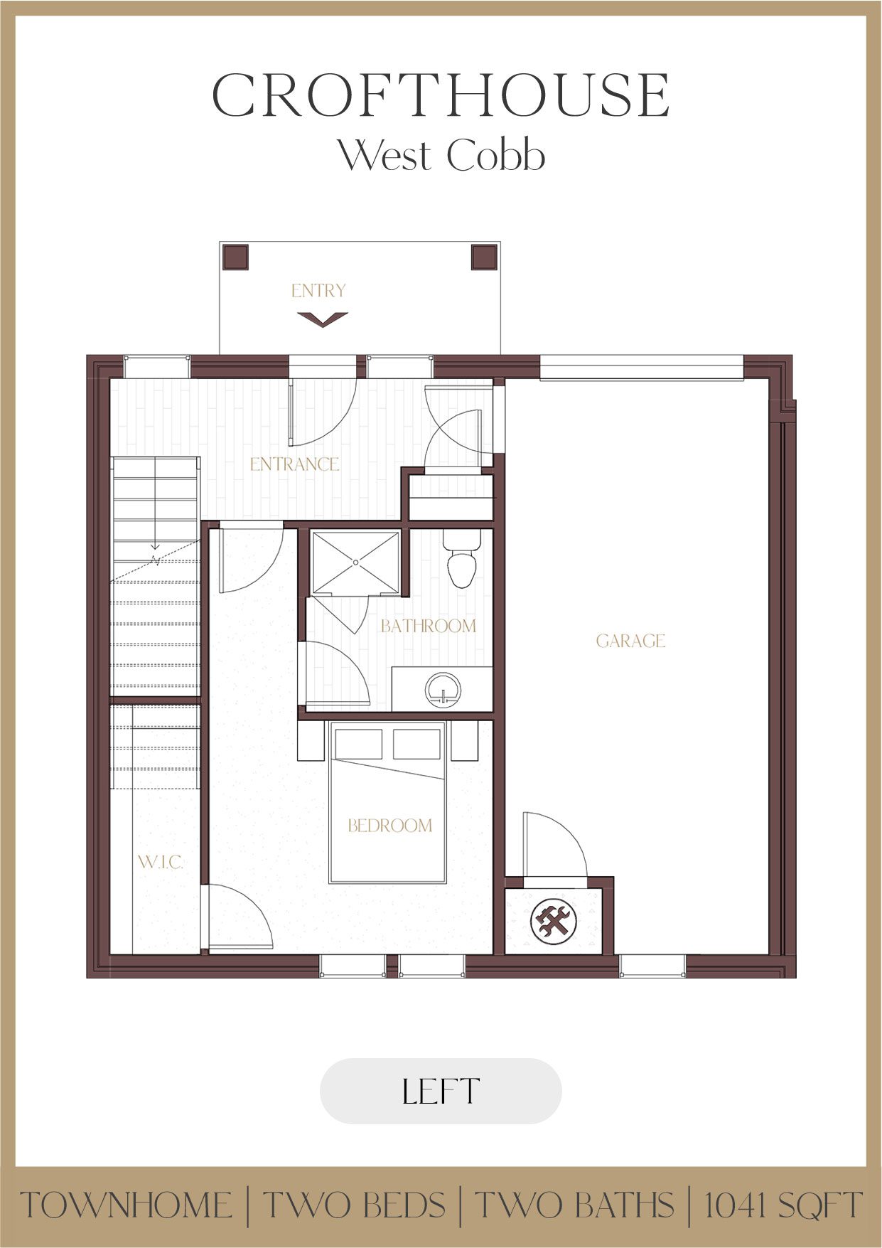 Crofthouse West Cobb townhome (left) floor plan image - Powder Springs, GA