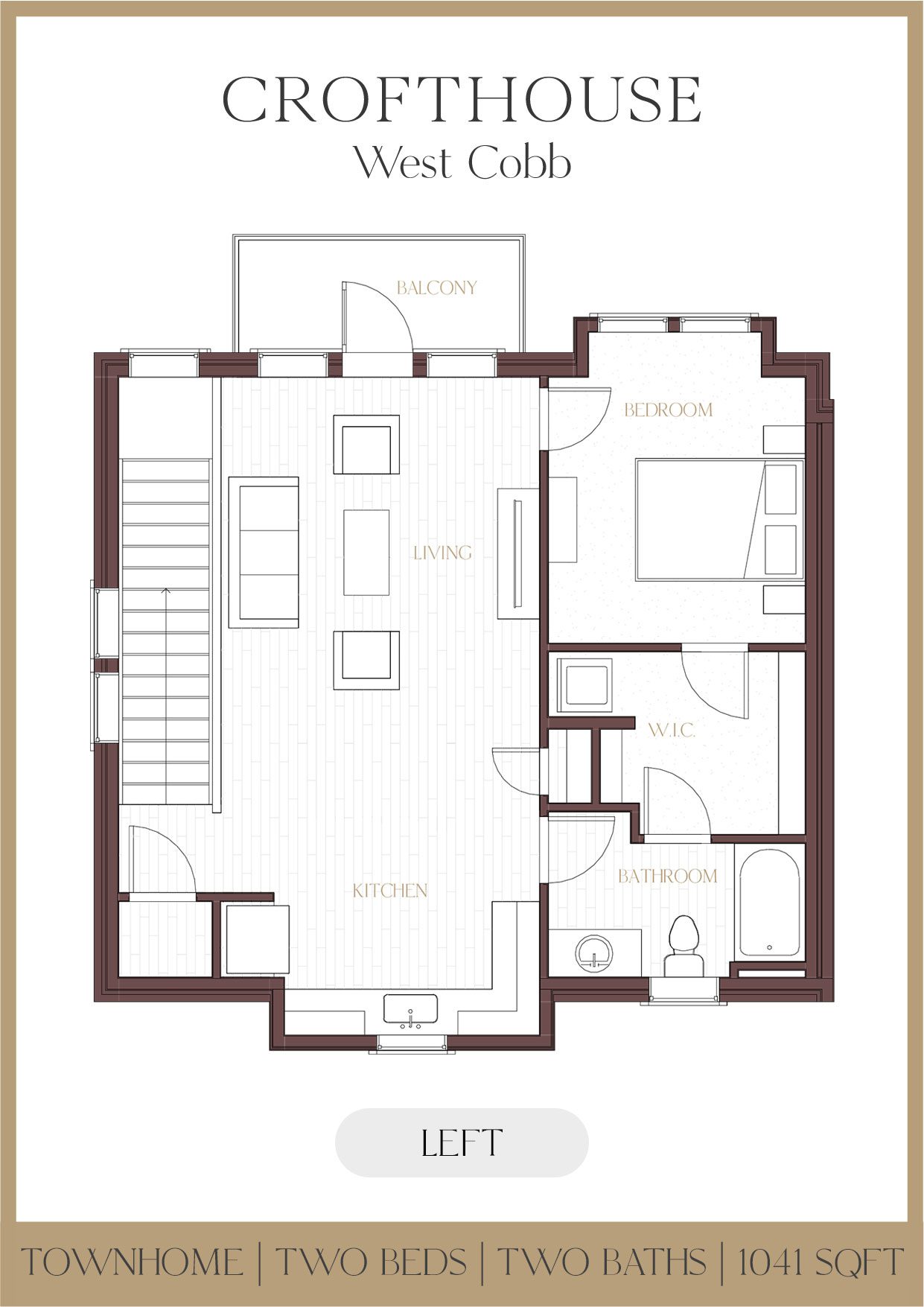 Crofthouse West Cobb townhome left 2nd floor plan - Powder Springs, GA