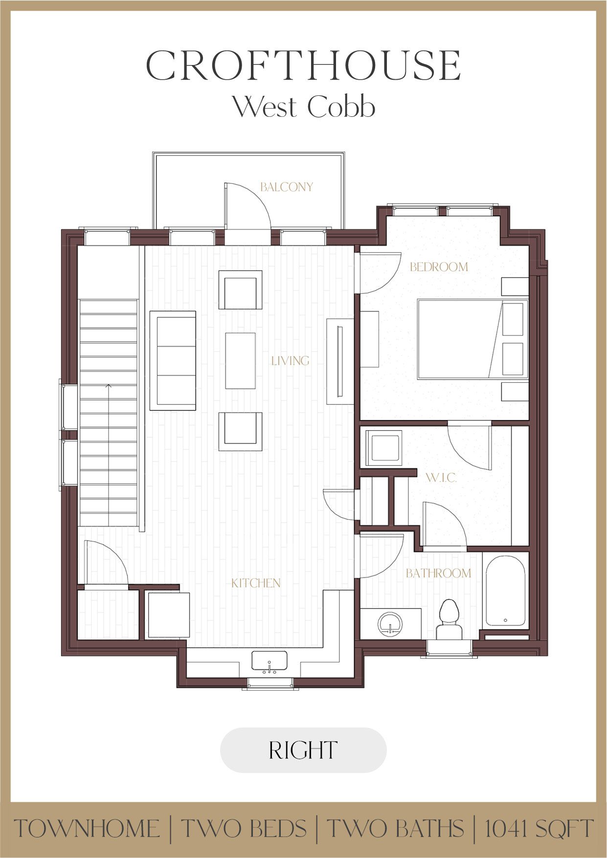 Crofthouse West Cobb townhome right 2nd floor plan - Powder Springs, GA